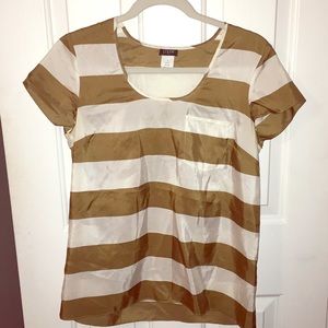 100% silk striped J. Crew top